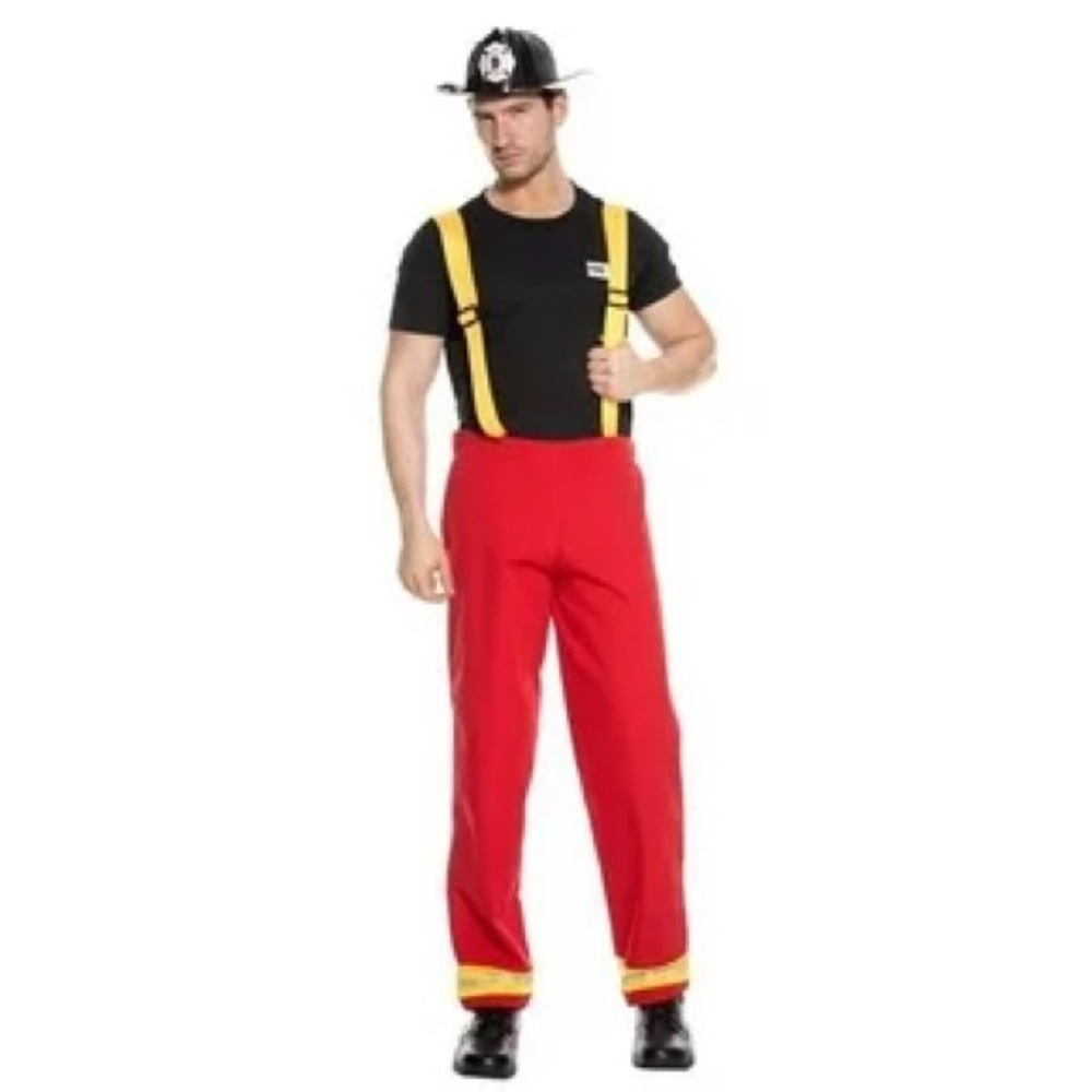 Firefighter Hero Men Halloween Costume Cosplay Set NWT